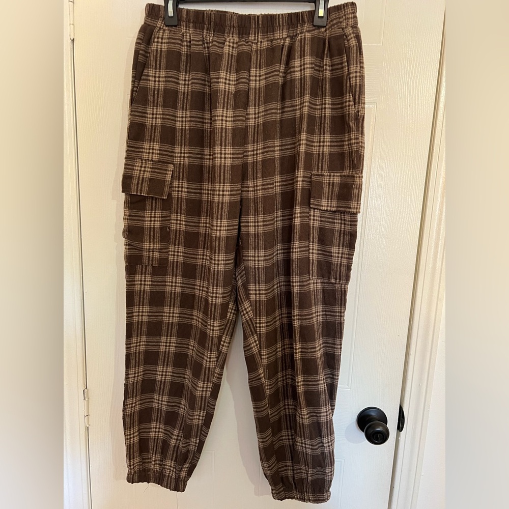 Brown Plaid Pants
